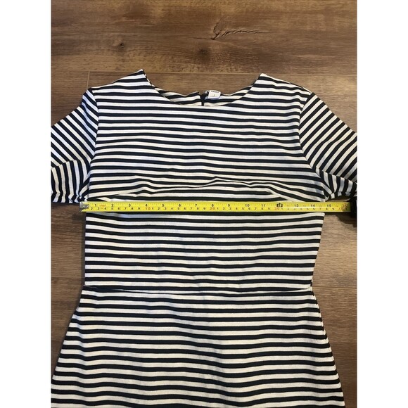 Old Navy Size Small Mini Dress Ponte-Knit Sheath Black/White Stripe Cotton Work - Picture 7 of 10